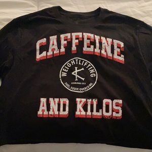 Long sleeve crop tee shirt